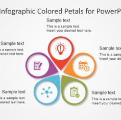 다섯 색깔의 꽃잎 가로형 파워포인트 템플릿